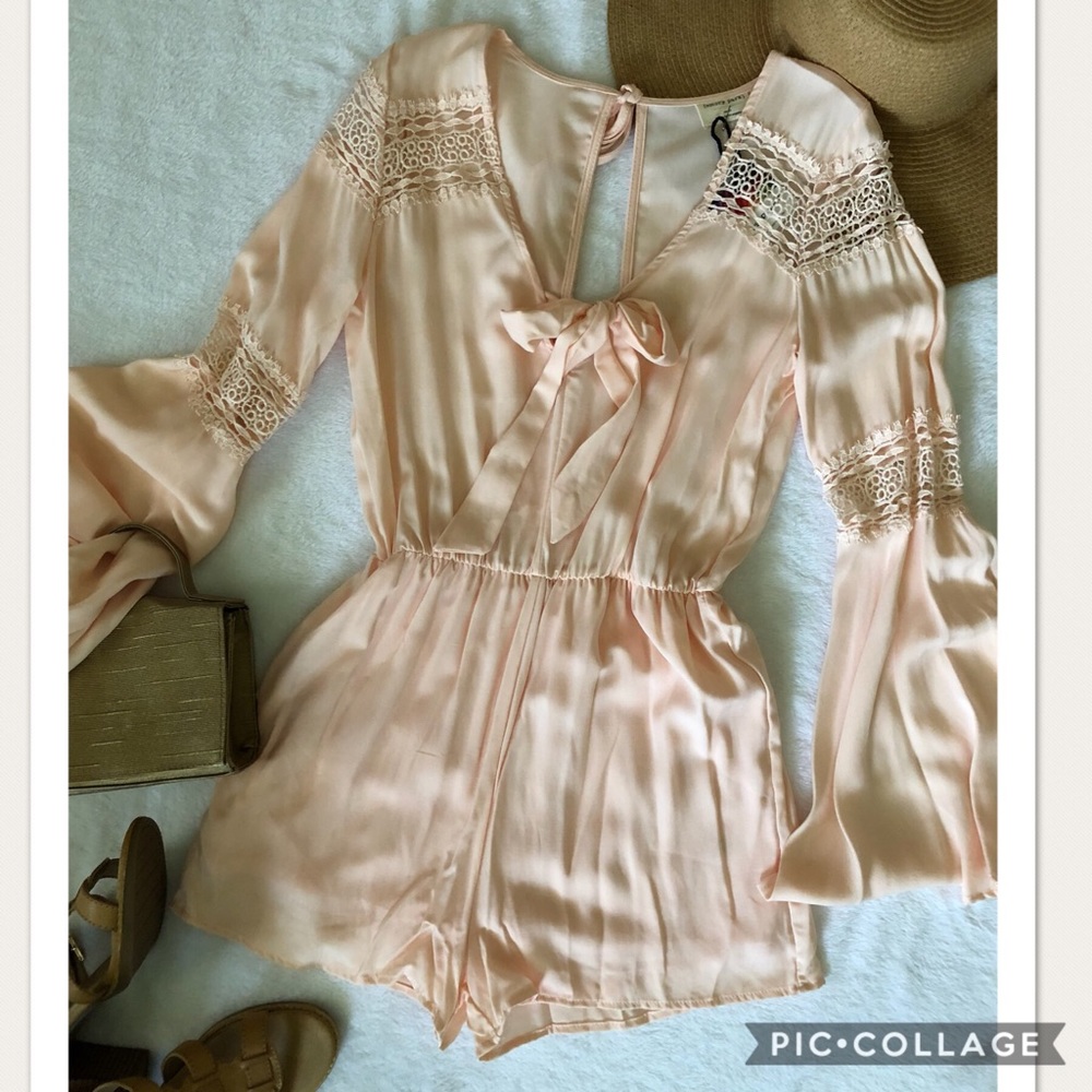 Beautiful Blush Crochet Detailed Romper